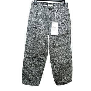 Levi's Black White Floral Baggy Dad Wellthread High Rise Straight Jeans Size 26